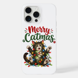 Joyeux Catmas Drôle Chat Arbre de Noël Lumières Xm