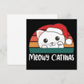 Joyeux Catmas Invitation drôle de chat de Noël (Devant / Derrière)
