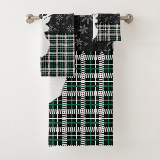 Joyeux cerf de Noël et flocons de neige - Plaid ve (En situation)