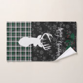 Joyeux cerf de Noël et flocons de neige - Plaid ve (Serviette à main)