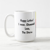 Joyeux Chanukah/Hanoukka Dinosaur Latke Mug (Gauche)