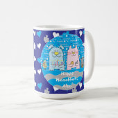 Joyeux Chanukah/Hanoukka PETS Blue Mug (Devant droit)