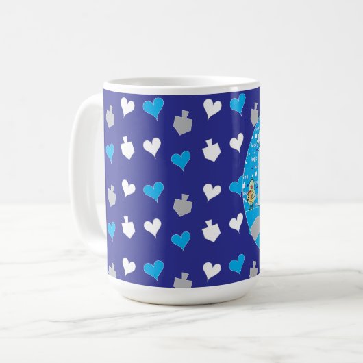 Joyeux Chanukah/Hanoukka PETS Blue Mug (Devant gauche)