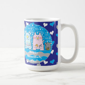 Joyeux Chanukah/Hanoukka PETS Blue Mug