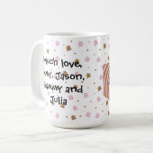 Joyeux Chanukah/Hanoukka PINK/Brown Star Mug (Devant gauche)