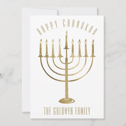 Joyeux Chanukah Menorah Carte photo de vacances (Devant)