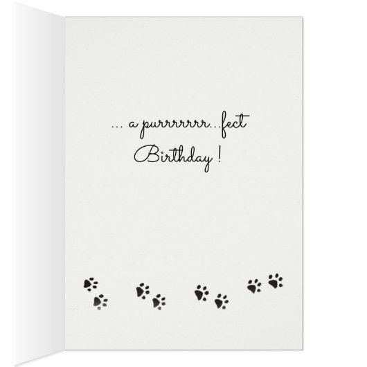 Joyeux Chat d'Anniversaire en Suitcase Card (Intérieur (Droit))