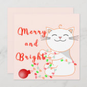 Joyeux Chat Jouer Avec Lumière LED | Carte Cute Pl (Devant / Derrière)