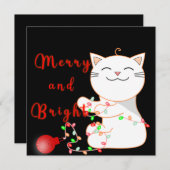 Joyeux Chat Jouer Avec Lumière LED | Carte Cute Pl (Devant / Derrière)