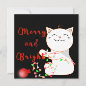 Joyeux Chat Jouer Avec Lumière LED | Carte Cute Pl (Devant)