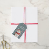 Joyeux Chat Joyeux Noël Étiquette Cadeau (Avec de la ficelle)