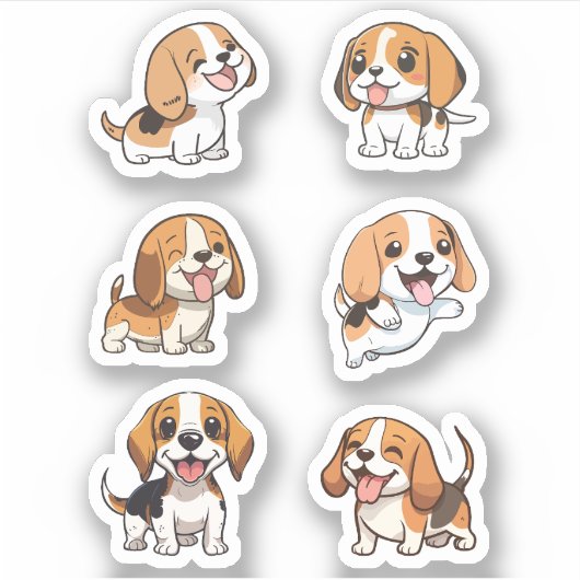 joyeux chien beagle stickers pack (Devant)