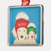 Joyeux Chiens d'or brillants Ornement de Noël 2022 (Gauche)