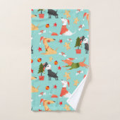 Joyeux Chiens Motif de Noël (Serviette à main)
