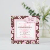 Joyeux Chiffres Roses Invitation De Bébée Fête De  (Debout devant)