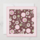 Joyeux Chiffres Roses Invitation De Bébée Fête De  (Dos)