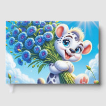 Joyeux Chiot avec Cornflowers dans un champ ensole