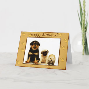 Joyeux chiot d'anniversaire carte de voeux