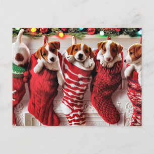 Joyeux chiots de Noël carte postale