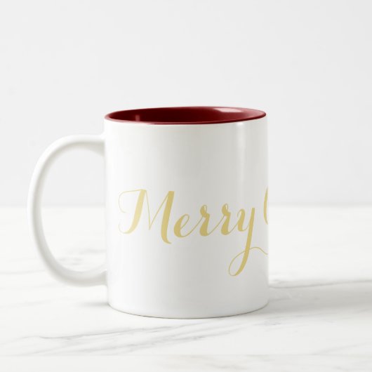 Joyeux Christmas Eve Faux Gold Coffee Tea Mug (Gauche)