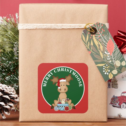 Joyeux Christmoose ajouter message autocollant d'o (vacances)