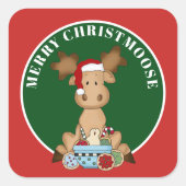 Joyeux Christmoose ajouter message autocollant d'o (Devant)