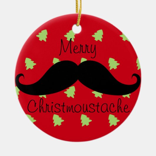 Joyeux christmustache ronde ornement (Devant)