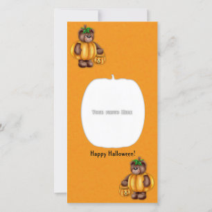Joyeux Citrouille de l'ours Carte photo Halloween