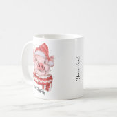 Joyeux Cochon de Noël Mug de café personnalisé (Devant gauche)