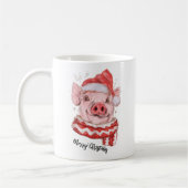 Joyeux Cochon de Noël Mug de café personnalisé (Gauche)