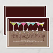 Joyeux cocktails du Nouvel An Invitation à la Soir (Devant / Derrière)