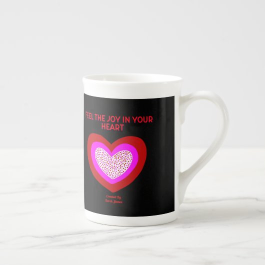 Joyeux coeur os Chine Mug (Droite)