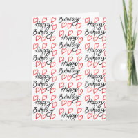 Joyeux Coeurs Bonne Carte d'Anniversaire