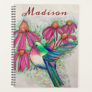 Joyeux Colibri Fleurs roses brillantes