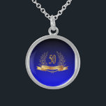 Joyeux collier rond d'argent du cinquantième Maria<br><div class="desc">Joyeux 50e anniversaire Mariage Collier rond d'argent Stérling,  Belle oeuvre d'art de haute qualité.Unique,  directement produite à partir de mes dessins originaux mélangés et numériques. © 2014 hgmdigitalarts ~ Tous droits réservés</div>