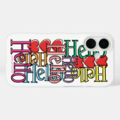 Joyeux coloré "Hello" Casemate coque iphone (Verso (horizontal))