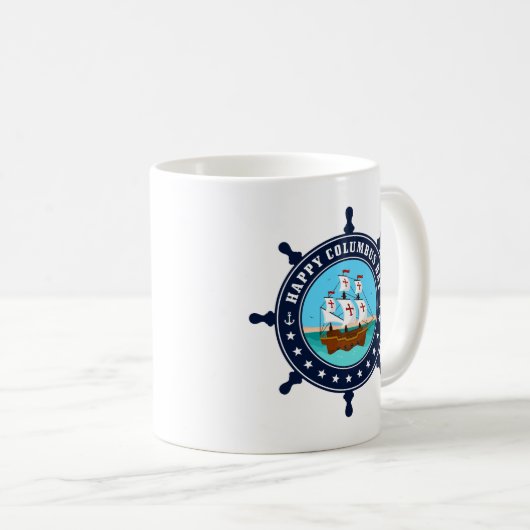 Joyeux Columbus Day Mug | Café de vacances Explore (Devant droit)
