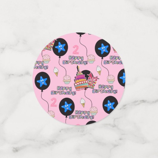Joyeux Confetti 2e anniversaire, #2e Anniversaire  (Petit recto)