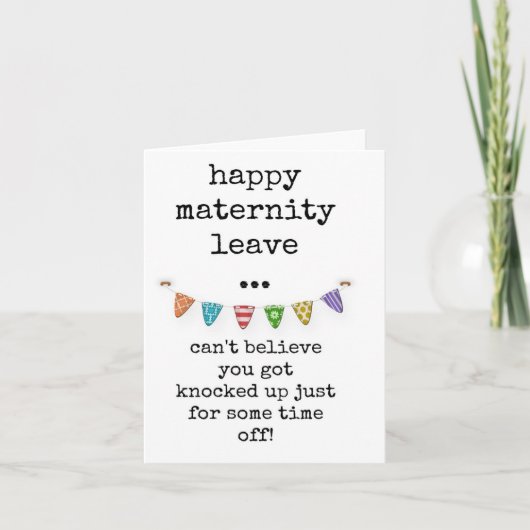 Joyeux congé de maternité, carte (Devant)