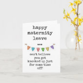Joyeux congé de maternité, carte (Fleur jaune)