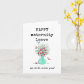 Joyeux Congé de maternité, Fleurs, Vase, Carte (Fleur jaune)
