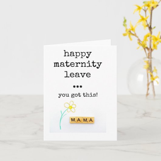 Joyeux congé de maternité, vous avez ça carte de m (Fleur jaune)