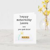Joyeux congé de maternité, vous avez cette carte m (Fleur jaune)
