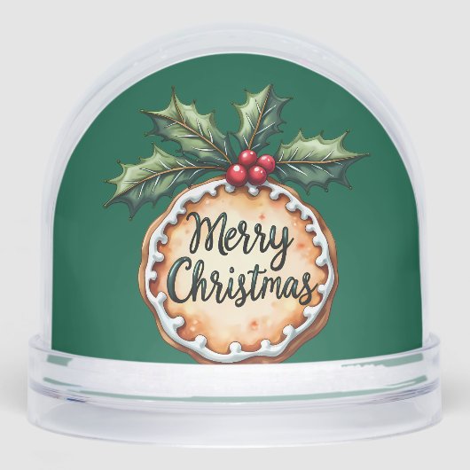 Joyeux Cookie de Noël avec Holly Berries Green (Avant)