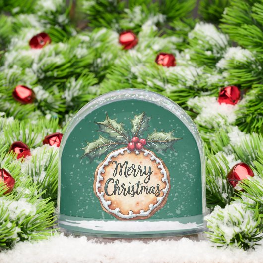 Joyeux Cookie de Noël avec Holly Berries Green (Noël)