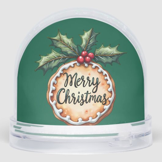 Joyeux Cookie de Noël avec Holly Berries Green (Arrière)