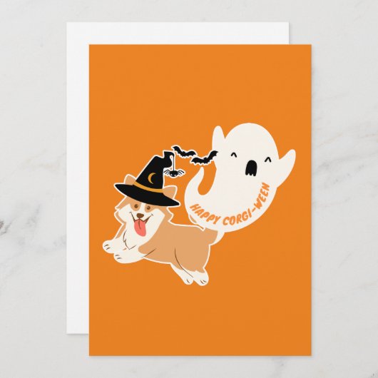 Joyeux Corgi-Ween | Carte de vacances Cute Corgi (Devant / Derrière)