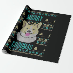Joyeux Corgmas Ugly Kerstmis Corgi Cadeaupapier