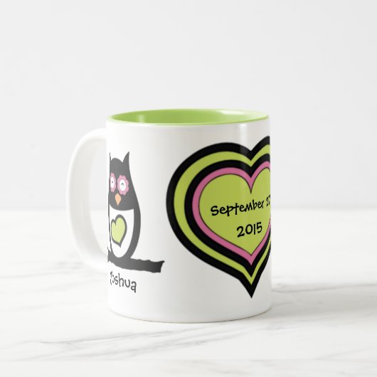 Joyeux Couple Chouette Pair Mug (Devant gauche)