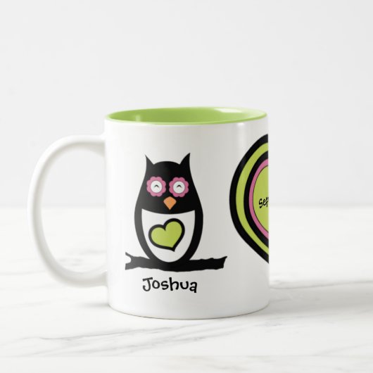 Joyeux Couple Chouette Pair Mug (Gauche)